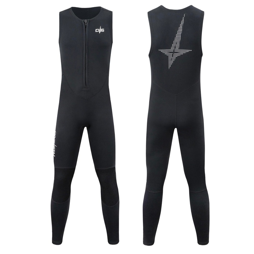 Divestar 2mm Neoprene Wetsuit Men Large Black Excellent Sleeveless Front Zip